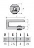 Glass shelf support Danina satin chrome