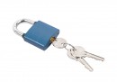 Padlock oval 38mm, 3 keys, blue