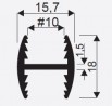 SEVROLL 05182 connecting rail H10 3m black gloss