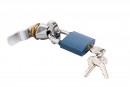 Padlock oval 38mm, 3 keys, blue