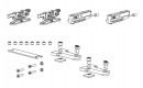 TERNO Vetro 40 Drag fittings set for the last glass door 80kg with absorber