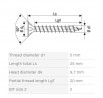 SPAX screw 5x25 countersunk head PZ,W,4C MH