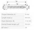 SPAX screw 6x60 semi-round head TXS,W,4C,