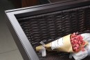 StrongWire wicker basket with frame and damped slide, 900 mm, brown