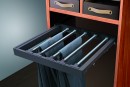 StrongWire trouser holder with frame and damped slide, 800 mm, brown