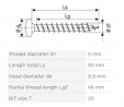 SPAX screw 5x50 semi-round head TXS, A2, 4C, stainless steel