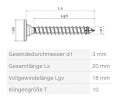 SPAX screw 3x20 flat head TXS zinc white T10