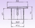 Installation hole cover cap 7mm grey