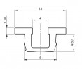 STRONG plastic door fittings top / bottom guide 1.8 m beige