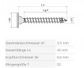 SPAX screw 3.5x40 flat head T20