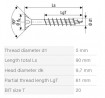 SPAX screw 6x90/61 countersunk head TXS,W,4C MH,stainl.steel A2,partial thread