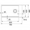 FRANKE Sink KNG 110-62 760 x 460 white led
