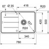 FRANKE Sink BFG 611-78 780 x 500 gray stone