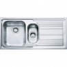 FRANKE Sink LLX 651/2P 1000 x 500mm stainless steel drain right