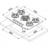 FRANKE Gas hob FHCR 755 4G TC HE BK C Black glass