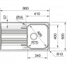 FRANKE Sink SRX 611-86/2P 860 x 500mm drain right