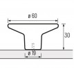 HETTICH knob 9266141 Tardiano 60 stainless steel imitation