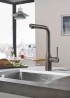 GROHE 30270AL0 Tap ESSENCE L-spout with dual shower brushed Hard Graphite