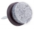 STRONG nail glider with felt, diameter 17mm, brown