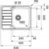 FRANKE Sink SKN 611-63 635 x 500mm stainless steel