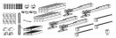 TERNO Vetro 40 synchro set of fittings for glass doors 80kg/10mm/4x damper