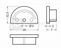 StrongLumio end caps for Arc 12 profile, semicircular, grey (pair)