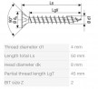 SPAX screw 4x50 countersunk head PZ, W, 4C MH