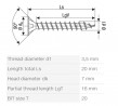 SPAX screw 3,5x20 countersunk head TXS, W, 4C MH