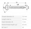 SPAX screw 3,5x30 countersunk head TXS, W, 4C MH