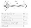 SPAX screw 3,5x30 countersunk head PZ, W, 4C MH