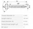 SPAX screw 4x30 countersunk head PZ, W, 4C MH