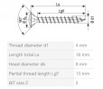 SPAX screw 4x16 raised countersunk head PZ, Ni, 4C MH (PANT)