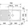 FRANKE Sink ETN 614 N/7L Ethos 3 1/2 stainless steel drain left