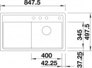 BLANCO 523836 Sink Zenar 45S-F white InFino with eccentric Silgranit PuraDur