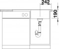 BLANCO 523816 Sink Zenar 45S-F white InFino with eccentric Silgranit PuraDur