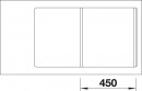 BLANCO 523816 Sink Zenar 45S-F white InFino with eccentric Silgranit PuraDur