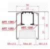 TERNO interior sliding door 40-120kg, cover profile silver 1380/A/S 6m