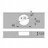 HETTICH 9090290 Sensys 8631i loaded 95° SiSy, tl. up to 32mm, 45x9.5, screw