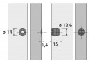 HETTICH 13157 Magnet M73/GP9 4kg white