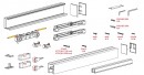TERNO Magic2/1100 Uni fittings with damping, 40kg, 38 - 40mm, silver