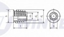 Screw nut with collar, type D, M8x13mm zinc