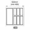 K-BLUM Legrabox M 500 mm/40 kg, grey, screw +  Classico Kristall 60 (522x474)