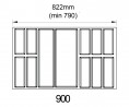 K-BLUM Legrabox M 500 mm/40 kg, grey, screw +  Classico Kristall 90 (822x474)