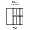 K-BLUM Legrabox M 500 mm/40 kg, white, screw + Classico Kristall 60 (522x474)