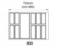 K-BLUM Legrabox M 500 mm/40 kg, white, screw + Classico Kristall 80 (722x474)
