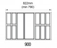 K-BLUM Legrabox M 500 mm/40 kg, white, screw + Classico Kristall 90 (822x474)