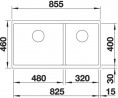 BLANCO 523593 Sink Subline 480/320-U coffee InFino manual Silgranit PuraDur