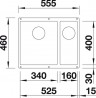BLANCO 523552 Sink Subline 340/160-U white InFino manual Silgranit PuraDur
