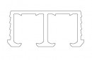 TERNO Living Top Vetro upper line double anodized silver 2m