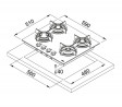 FRANKE Gas hob FHCR 604 4G HE BK C Black glass